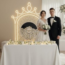 Evlilik Sepetim Düğün-Nişan Siyah Pleksi 50 cm Yuvarlak Misafir-Hatıra Anı Kutusu-Defteri + Şövale ve Kalem Hediyeli