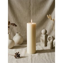 Glassy Dev Mum 10 Çap x 40 cm Silindir Parafin Mum – Uzun Süre Yanan Vanilya Kokulu Aromaterapi Mum