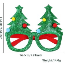 Mutlu Adım 1 Adet Yılbaşı Gözlüğü Yeşil Çam Ağaçlı