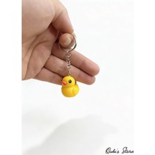 Qukis Store Örgü Desenli Ördek Figürü, Dekoratif Anahtarlık ve Çantar Charmı, 1 Adet