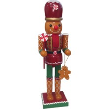 Mutlu Adım 1 Adet 35CM Ahşap Kurşun Asker Fındıkkıran Kurabiye Adam Gingerbread Mod.1