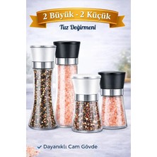 Berdina Home 4'lü Tuzluk Karabiber Değirmeni Seramik Bıçaklı Öğütücü Karabiber Biberlik Baharatlık Takımı