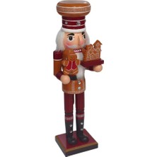 Mutlu Adım 1 Adet 35CM Ahşap Kurşun Asker Fındıkkıran Kurabiye Adam Gingerbread Mod.2