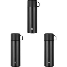 Zwilling Termos, Entegre Fincan, Termos Sürahi, Çift Duvarlı Yalıtım, 1 Litre, Siyah 3lü Paket