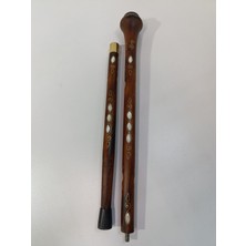 Normadia El Işçiliği Sedef Kakma Telkari Topuz Başlı Ahşap Baston