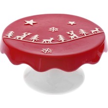 Mutlu Adım 1 Adet 16X9CM Seramik Mini Pasta Mum Standı Yılbaşı Kırmızı