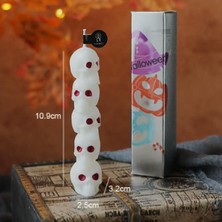 Mutlu Adım 1 Adet 10,9cm Cadılar Bayramı Mini Mum Üst Üste Kuru Kafa