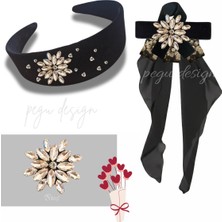 Pegu 3 Lü Set Kadife Taç, Yala Broşu , Yaka Iğnesi , Yaka Broşu Hediyelik Sevgililer Günü