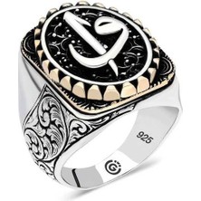 Inure Jewelry Gümüş Elif Vav Oval Erkek Yüzük