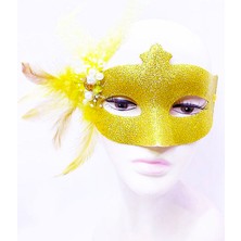 Zenvia Altın Renk Simli Inci Maskesi ZNV2025