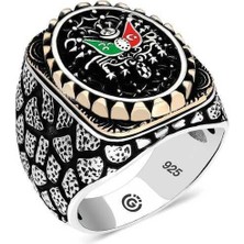 Inure Jewelry Gümüş Osmanlı Arması Oval Erkek Yüzük