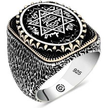 Inure Jewelry Gümüş Süleyman Mührü Oval Erkek Yüzük