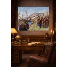 Artease Fausto Zonaro Tekneler Haliç'e İndirilirken (1908) Kanvas Tablo