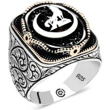 Inure Jewelry Gümüş Hilal Bozkurt Oval Erkek Yüzük