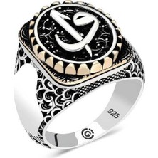 Inure Jewelry Gümüş Elif Vav Oval Erkek Yüzük