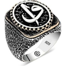 Inure Jewelry Gümüş Elif Vav Oval Erkek Yüzük