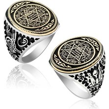 Inure Jewelry Gümüş Süleyman Mührü Erkek Yüzük