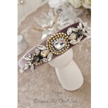 Pegu Gül Kurusu Kristal Kesim Taşlı Özel Tasarım Kadife Taç ,davet,yılbaşı,düğün,balo,noel,yeni Yıl