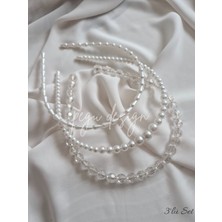 Pegu 3 Lü Set Sıralı Inci Taç , Gelin,davet ,kutlama ,günlük,