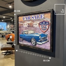 İki Yedi Konsept Vintage Araba Duvar Tablosu, Retro Otomobil Dekoru, Ofis Garaj Genç Odası Salon Duvar Aksesuarı Car