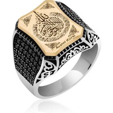 Inure Jewelry Gümüş Ayetel Kürsi Yazılı Erkek Yüzük