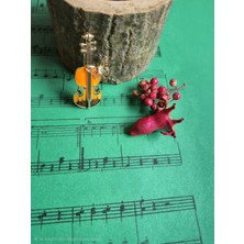 Müziğin Sihiri Sizinle Broş Keman Turuncu