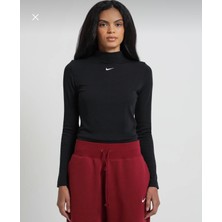 Nike Sportswear Essential Women's Long Sleeves Women's T-Shirt Uzun Kollu Siyah Kadın T-Shirt DV7880-010