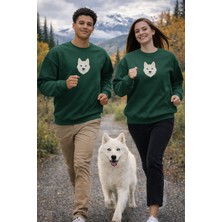 Muhtar Store Samoyed Köpek Desenli Sevgili Sweatshirt – Unisex Çift Kombini