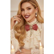 Pegu Gül Kurusukadife Incili Çiçekli Yaka Broş,papyon,kravat ..