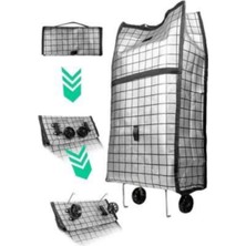 Katlanabilir Çok Amaçlı Tekerlekli Pazar Çantası 75X35 cm