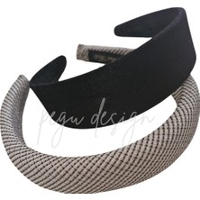 Pegu 2 Li Set Çizgili Dolgulu Taç ve Siyah Kadife Taç Takım