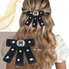 Pegu Siyah 2 cm Kadife Taşlı Özel Tasarım Otomatik Toka 31