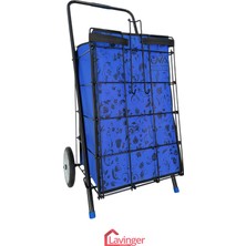 Sağlam Metal Pazar Arabası, 6 mm Teker, Mega Lacivert Renkli
