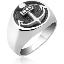 Inure Jewelry Gümüş Çapa Erkek Yüzük