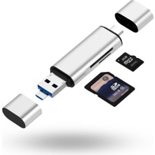 ForWhat 3hub Usbc-Usb Kart Okuyucu 128 GB Kapasite ile Büro Ev Ofis Cihazları için Hızlı Veri Aktarımı