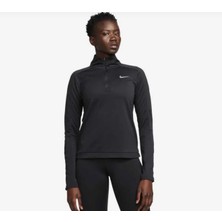 Nike Dri-Fit Çeyrek Fermuarlı Büyük Beden Siyah Kadın Koşu Üst DQ6377-010