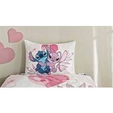 Taç Zorluteks Lisanslı Lilo & Stitch Desenli % 100 Pamuk Kumaş 1 Adet Yastık Kılıfı 50 x 70 cm