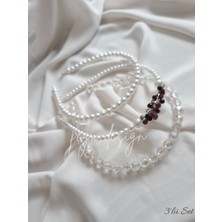 Pegu 3 Lü Set Kristalkesim Boncuk ve Sıralı Inci Taç , Gelin,davet ,kutlama ,günlük,