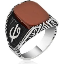 Inure Jewelry Gümüş Elif Vav Erkek Yüzük