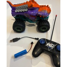 Mavi Su Dünyası Uzaktan Kumandalı Şarjlı Monster Canavar Mor Renkli Araba 20X15 cm
