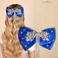 Pegu Saks Mavi Saten Taşlı Otomatik Özel Tasarım Toka ,(Düğün,nişan,doğumgünü,kutlama )013