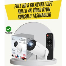 Najmaddin Kablosuz 4K Projeksiyon – Wi‑fi 6 & Bluetooth 5.0 ile Oyun ve Uygulama Merkezli