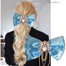 Pegu Mavi Saten Arılı Zincirli Taşlı Otomatik Özel Tasarım TOKA,011