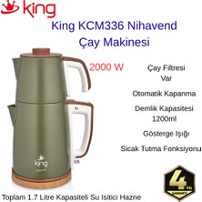 King 2000 Watt Nihavend KCM336 1.7 L Çay Makinesi