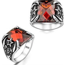 Inure Jewelry Gümüş Polis Özel Harekat Kırmızı Taşlı Erkek Yüzük