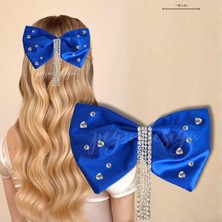 Pegu Saks Mavi Sallantılı Taşlı Otomatik Özel Tasarım Toka