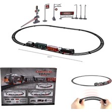 Giffy Oyuncak 23 Parça Pilli Sesli ve Işıklı Klasik Tren Seti-Toy Train Set