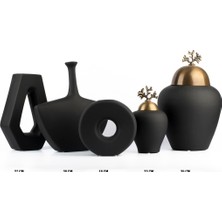 NuN Studio Seramik 5li Vazo Seti Siyah
