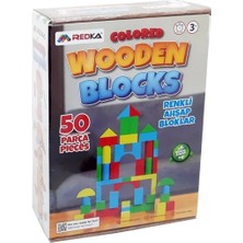 Redka Renkli Ahşap Bloklar 50 Parça Eğitici Oyuncak