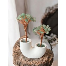 Aventurin Doğal Taş Şans Ağacı | El Yapımı Dekoratif Masaüstü Biblo